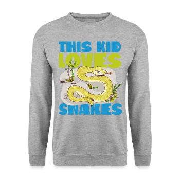 Serpent serpent que cet enfant aime - Sweat-shirt Unisexe - gris chiné - Devant - Alina (178cm) & Michal (187cm)