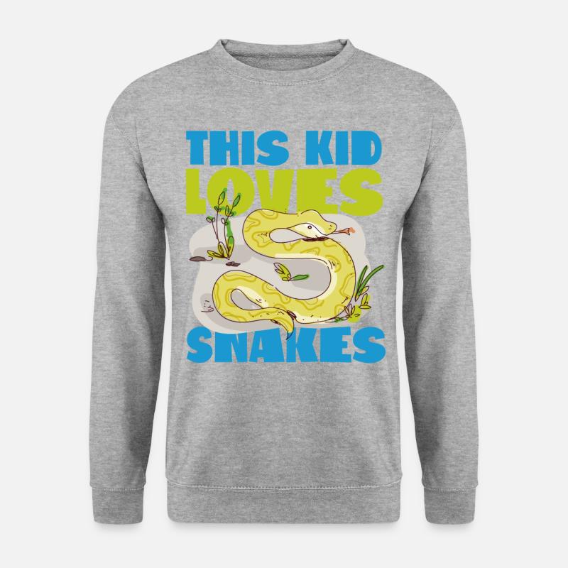 Snake Serpent This Kid Loves - Unisex Pullover - Weißgrau meliert