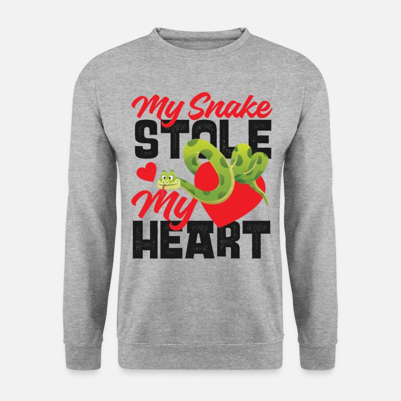 Serpent Serpent Saint-Valentin Mon - Sweat-shirt Unisexe - gris chiné