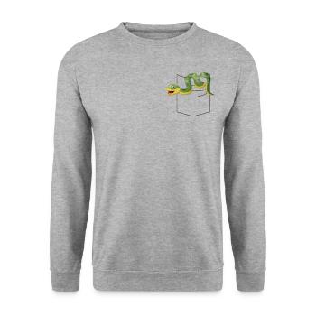 Snake Serpent Pocket - Unisex Sweatshirt - salt & pepper - Front - Alina (178cm) & Michal (187cm)