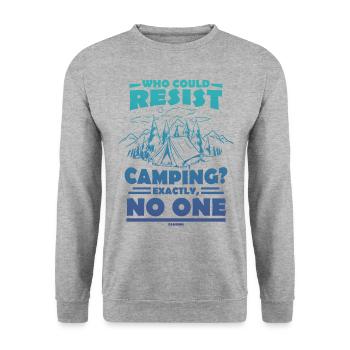 Camping Camping Holiday Tent Gift - Unisex Sweatshirt - salt & pepper - Front - Alina (178cm) & Michal (187cm)