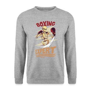 Expert en boxe - Sweat-shirt Unisexe - gris chiné - Devant - Alina (178cm) & Michal (187cm)
