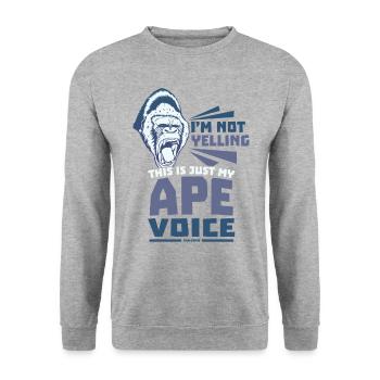 Je ne crie pas c’est juste ma voix de singe - Sweat-shirt Unisexe - gris chiné - Devant - Alina (178cm) & Michal (187cm)
