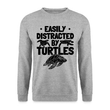 Cute turtles are easily stored by - Unisex Sweatshirt - salt & pepper - Front - Alina (178cm) & Michal (187cm)