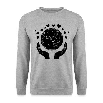 Environment Earth Day Climate Change Earth Day - Unisex Sweatshirt - salt & pepper - Front - Alina (178cm) & Michal (187cm)