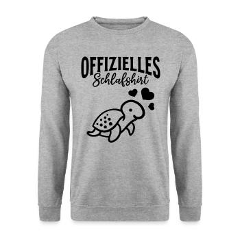 Meeresschildkröte Offizielles Schlafshirt - Unisex Pullover - Weißgrau meliert - Vorne - Alina (178cm) & Michal (187cm)