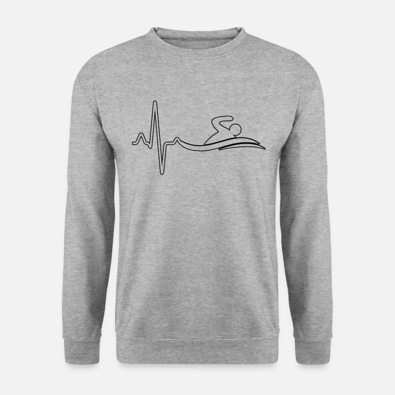 Schwimmen Herzschlag - Unisex Pullover - Weißgrau meliert