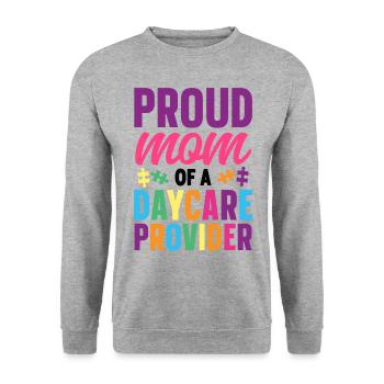 Childcare Daycare Provider Teacher - Unisex Sweatshirt - salt & pepper - Front - Alina (178cm) & Michal (187cm)
