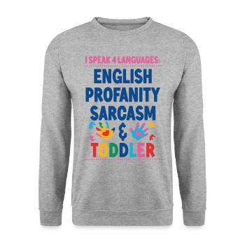 Childcare Daycare Provider Teacher - Unisex Sweatshirt - salt & pepper - Front - Alina (178cm) & Michal (187cm)