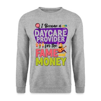 Childcare Daycare Provider Teacher - Unisex Pullover - Weißgrau meliert - Vorne - Alina (178cm) & Michal (187cm)