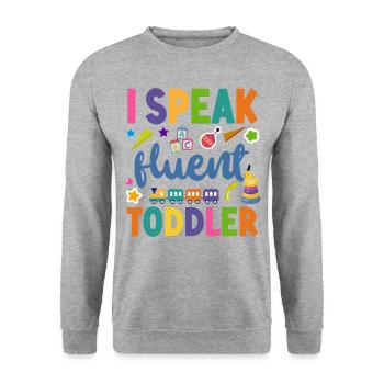 Childcare Daycare Provider Teacher - Unisex Pullover - Weißgrau meliert - Vorne - Alina (178cm) & Michal (187cm)