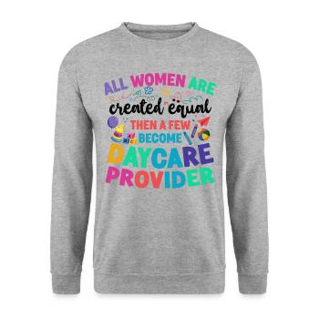 Childcare Daycare Provider Teacher - Unisex Pullover - Weißgrau meliert - Vorne - Alina (178cm) & Michal (187cm)