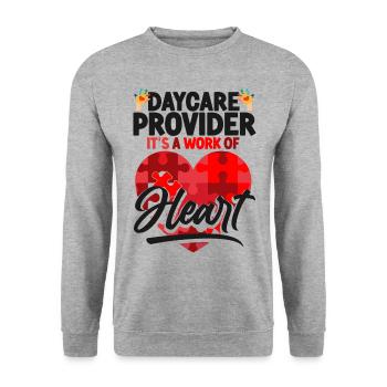 Childcare Daycare Provider Teacher - Unisex Sweatshirt - salt & pepper - Front - Alina (178cm) & Michal (187cm)
