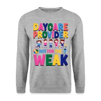 Childcare Daycare Provider Teacher - Unisex Sweatshirt - salt & pepper - Front - Alina (178cm) & Michal (187cm)
