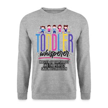 Childcare Daycare Provider Teacher - Unisex Sweatshirt - salt & pepper - Front - Alina (178cm) & Michal (187cm)