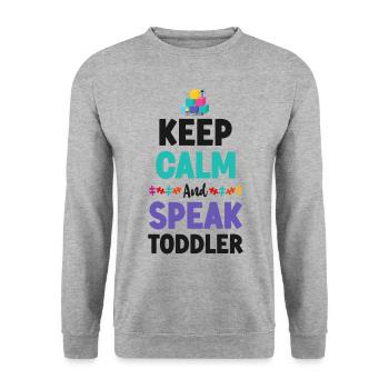Childcare Daycare Provider Teacher - Unisex Pullover - Weißgrau meliert - Vorne - Alina (178cm) & Michal (187cm)