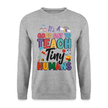 Fournisseur de services de garde d’enfants Enseignant - Sweat-shirt Unisexe - gris chiné - Devant - Alina (178cm) & Michal (187cm)