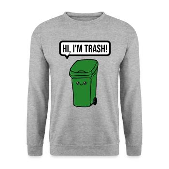 Garbage Funny Humor - Unisex Sweatshirt - salt & pepper - Front - Alina (178cm) & Michal (187cm)