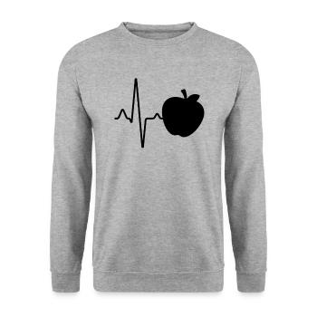 Apple Heartbeat - Sweat-shirt Unisexe - gris chiné - Devant - Alina (178cm) & Michal (187cm)