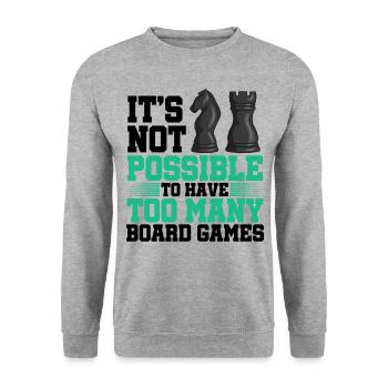 It's Not Possible To Have Too Many Board Games Che - Unisex Pullover - Weißgrau meliert - Vorne - Alina (178cm) & Michal (187cm)