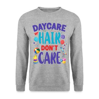 Childcare Daycare Provider Teacher - Unisex Sweatshirt - salt & pepper - Front - Alina (178cm) & Michal (187cm)