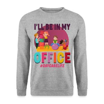 Childcare Daycare Provider Teacher - Unisex Sweatshirt - salt & pepper - Front - Alina (178cm) & Michal (187cm)