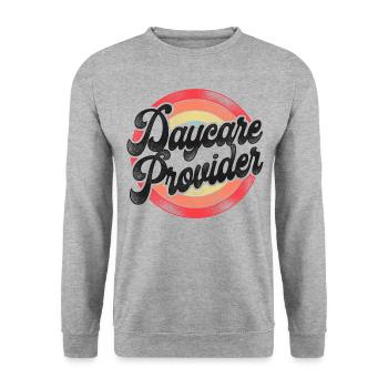 Childcare Daycare Provider Teacher - Unisex Sweatshirt - salt & pepper - Front - Alina (178cm) & Michal (187cm)