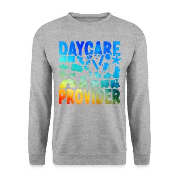 Childcare Daycare Provider Teacher - Unisex Sweatshirt - salt & pepper - Front - Alina (178cm) & Michal (187cm)