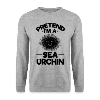 Nice sea urchin - Pretend I'm a sea urchin - Unisex Sweatshirt - salt & pepper - Front - Alina (178cm) & Michal (187cm)