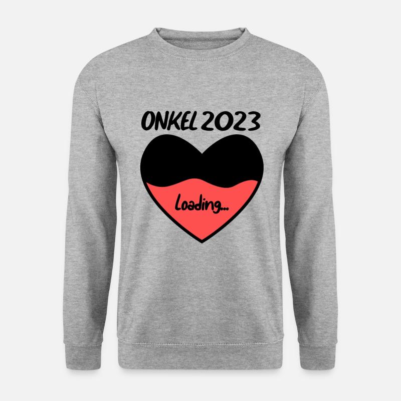 Onkel 2023 herz loading - Unisex Pullover - Weißgrau meliert