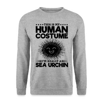 C’est mon costume humain je suis vraiment - Sweat-shirt Unisexe - gris chiné - Devant - Alina (178cm) & Michal (187cm)