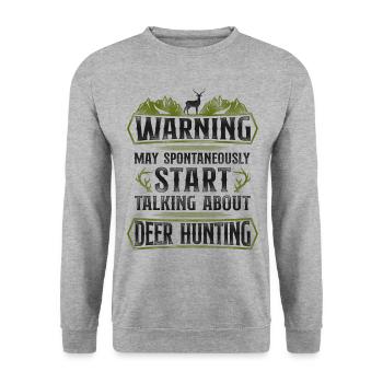 Buck Deer Hunting Hunter Vintage - Unisex Sweatshirt - salt & pepper - Front - Alina (178cm) & Michal (187cm)