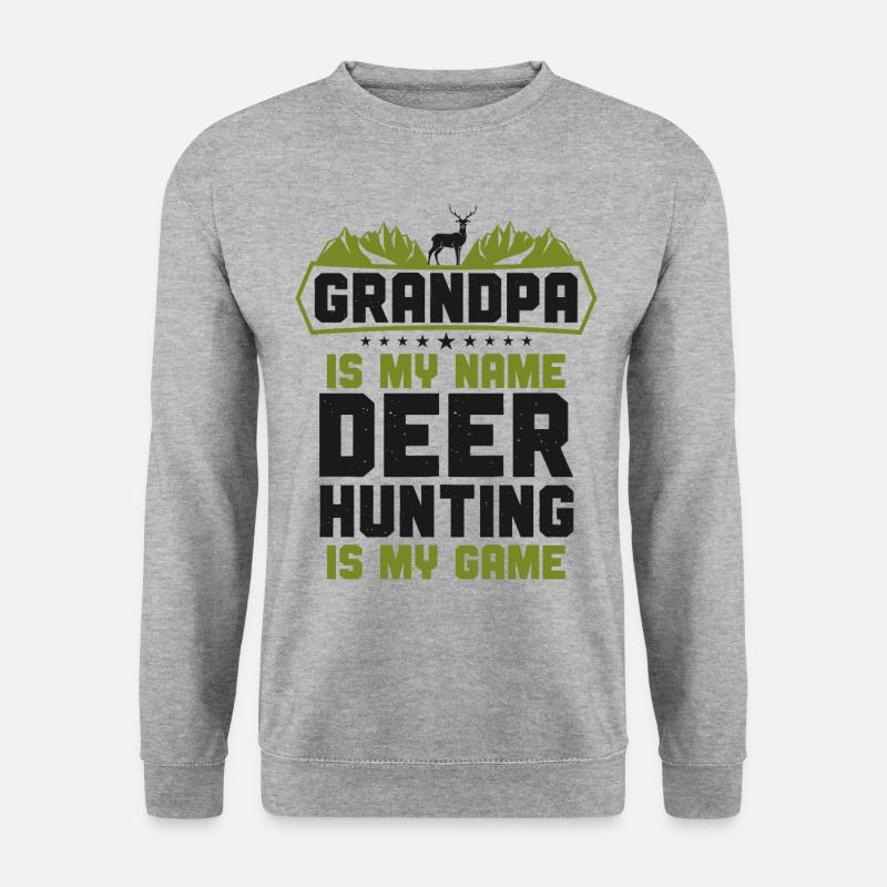 Buck Deer Hunting Hunter - Unisex Pullover - Weißgrau meliert