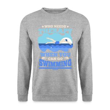 Nager - Sweat-shirt Unisexe - gris chiné - Devant - Alina (178cm) & Michal (187cm)