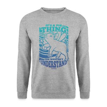 Cochon Cochon PorcLet Semer Des Cochons Cadeau - Sweat-shirt Unisexe - gris chiné - Devant - Alina (178cm) & Michal (187cm)