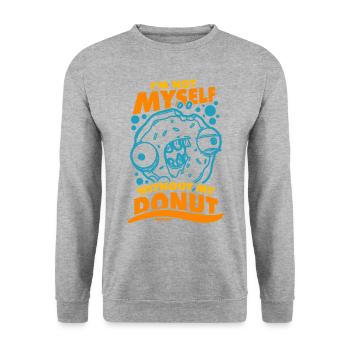 Donut Sweets Donuts Food Baker Gift - Unisex Sweatshirt - salt & pepper - Front - Alina (178cm) & Michal (187cm)