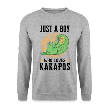 Only a boy who loves Kakapos loves Kakapo - Unisex Sweatshirt - salt & pepper - Front - Alina (178cm) & Michal (187cm)