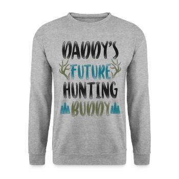 Buck Deer Hunting Hunter Kid - Unisex Pullover - Weißgrau meliert - Vorne - Alina (178cm) & Michal (187cm)
