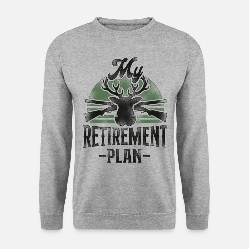 Buck Deer Hunting Hunter Retired - Unisex Pullover - Weißgrau meliert