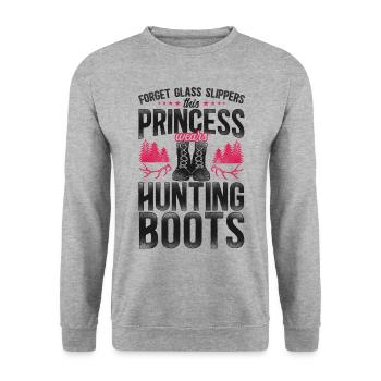 Buck Deer Hunting Hunter Girl - Unisex Pullover - Weißgrau meliert - Vorne - Alina (178cm) & Michal (187cm)