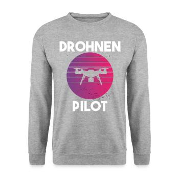 Drohnenpilot Spruch - Unisex Pullover - Weißgrau meliert - Vorne - Alina (178cm) & Michal (187cm)