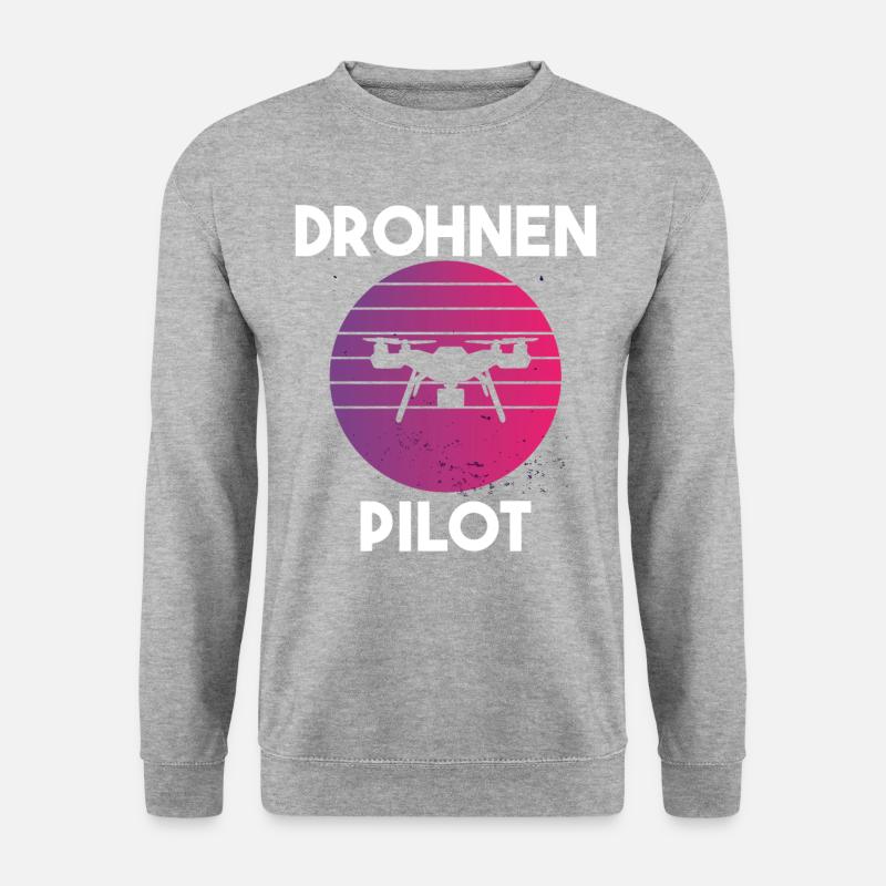 Drohnenpilot Spruch - Unisex Pullover - Weißgrau meliert