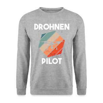 Drohnenpilot Spruch - Unisex Pullover - Weißgrau meliert - Vorne - Alina (178cm) & Michal (187cm)