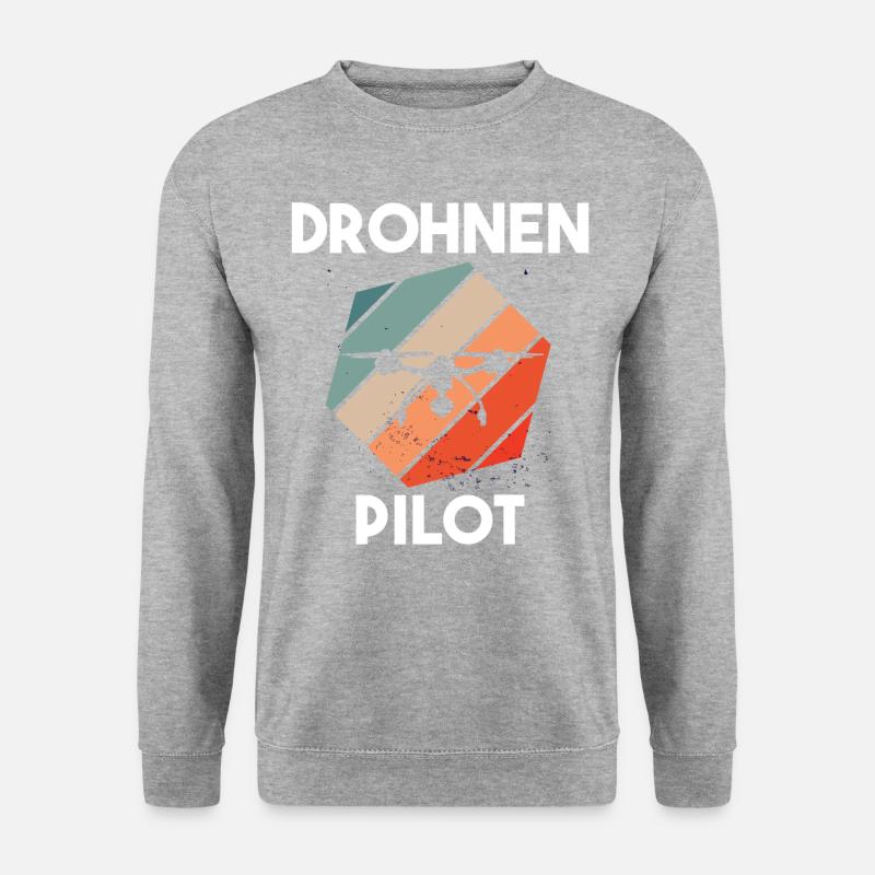 Drohnenpilot Spruch - Unisex Pullover - Weißgrau meliert