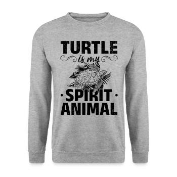 Turtle is my spirit - Unisex Sweatshirt - salt & pepper - Front - Alina (178cm) & Michal (187cm)