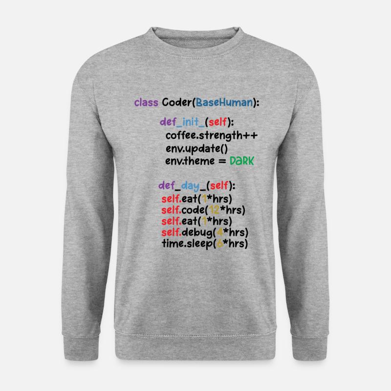 Developer Graphic Coder Programmer Computer Geek P - Unisex Pullover - Weißgrau meliert