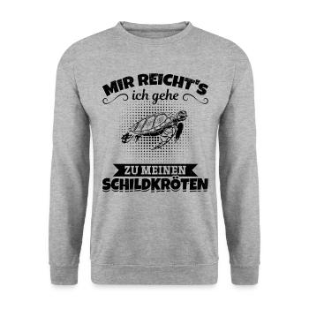 Mir Reicht's Ich Gehe Zu Meinen Schildkröten - Unisex Pullover - Weißgrau meliert - Vorne - Alina (178cm) & Michal (187cm)