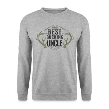 Buck Deer Hunting Hunter Uncle - Unisex Sweatshirt - salt & pepper - Front - Alina (178cm) & Michal (187cm)