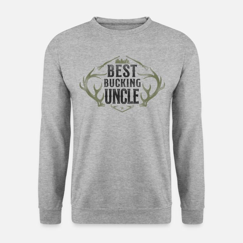 Buck Deer Hunting Hunter Uncle - Unisex Pullover - Weißgrau meliert