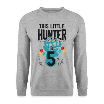 Buck Deer Chasse Hunter Kid - Sweat-shirt Unisexe - gris chiné - Devant - Alina (178cm) & Michal (187cm)